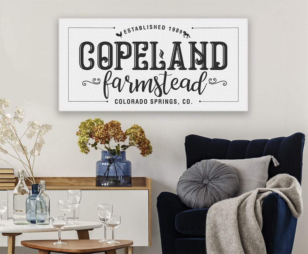 Personalized - Family Name Farmstead - Canvas | Lone Star Art.