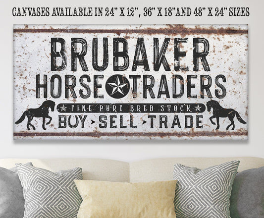 Personalized - Family Name Horse Market - Canvas | Lone Star Art.