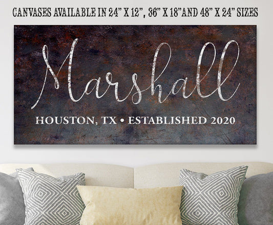 Personalized - Family Name - Canvas | Lone Star Art.