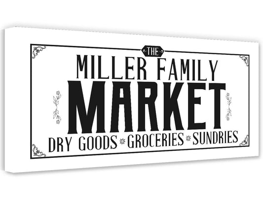 Personalized - Family Name Market - Canvas | Lone Star Art.