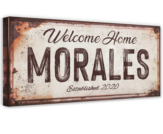 Personalized - Family Name Rusty Metal - Canvas | Lone Star Art.