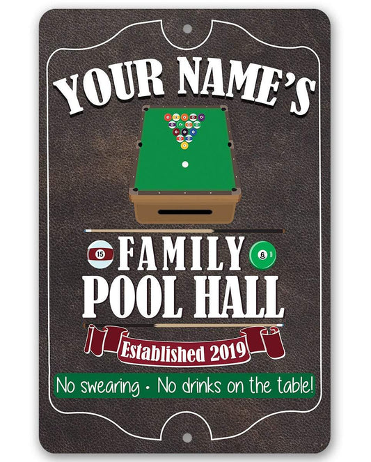 Personalized - Family Pool/Game Room - Metal Sign | Lone Star Art.