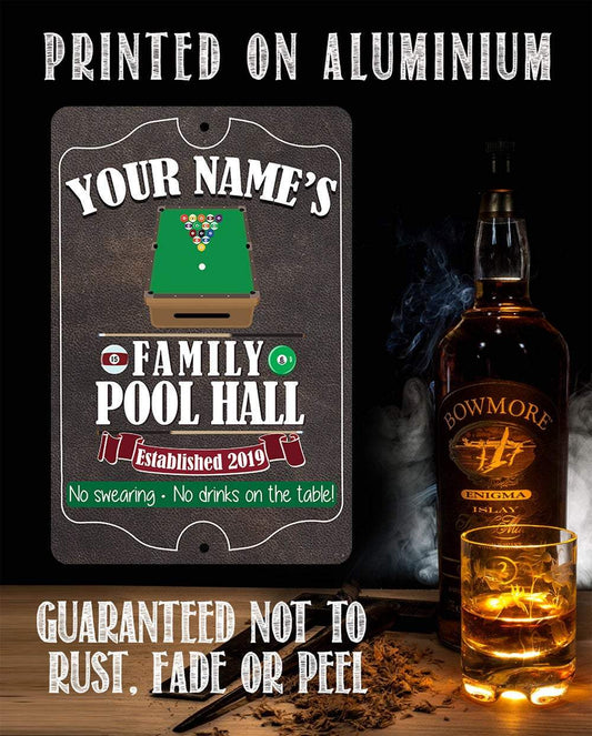 Personalized - Family Pool/Game Room - Metal Sign | Lone Star Art.