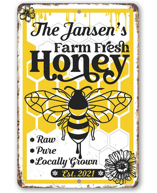 Personalized - Farm Fresh Honey - Metal Sign | Lone Star Art.