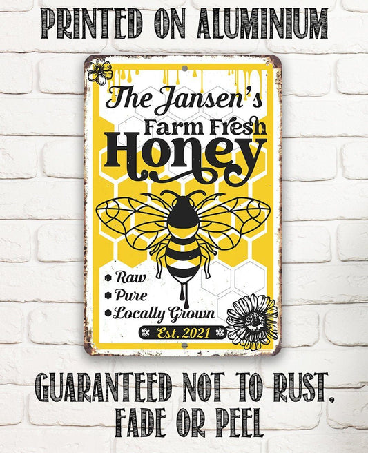 Personalized - Farm Fresh Honey - Metal Sign | Lone Star Art.