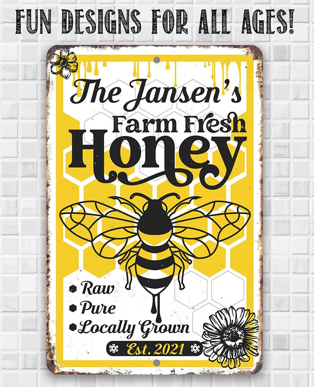 Personalized - Farm Fresh Honey - Metal Sign | Lone Star Art.
