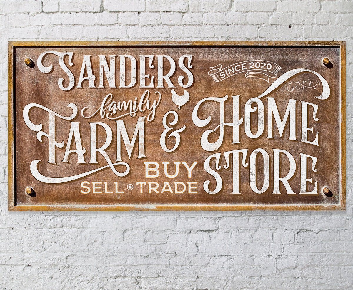 Personalized - Farm & Home Store - Canvas | Lone Star Art.