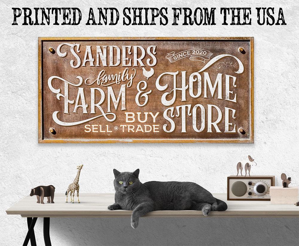 Personalized - Farm & Home Store - Canvas | Lone Star Art.