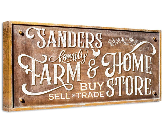 Personalized - Farm & Home Store - Canvas | Lone Star Art.