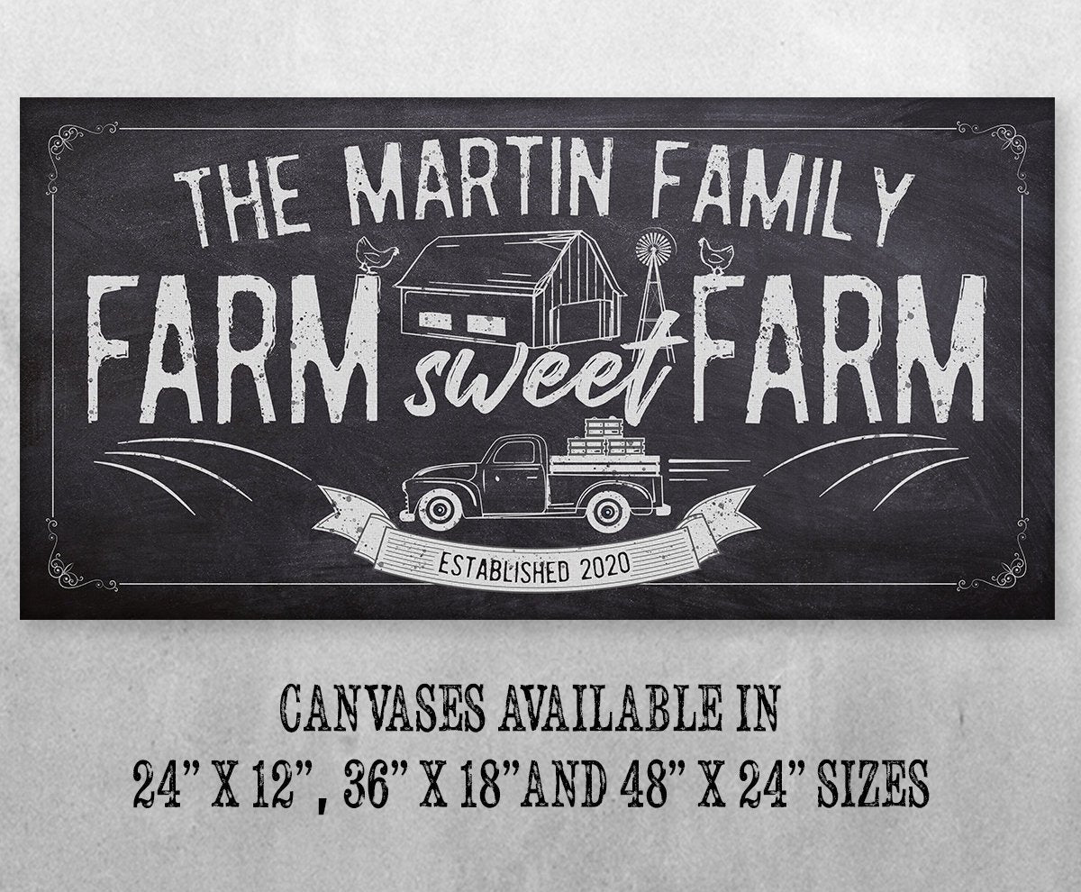 Personalized - Farm Sweet Farm - Canvas | Lone Star Art.