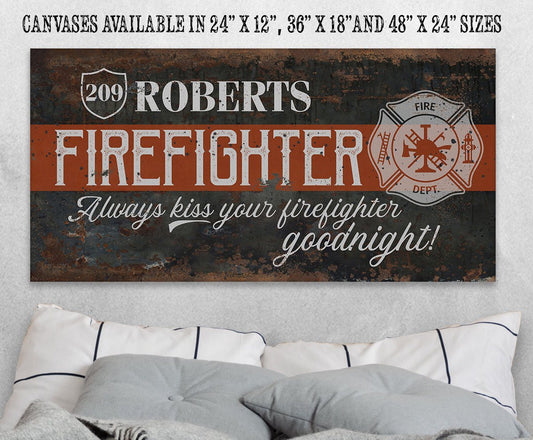 Personalized - Firefighter - Canvas | Lone Star Art.