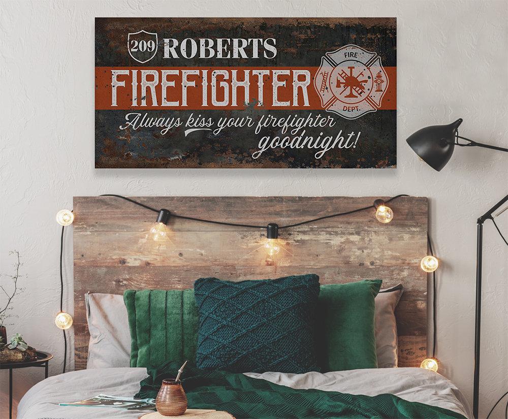 Personalized - Firefighter - Canvas | Lone Star Art.