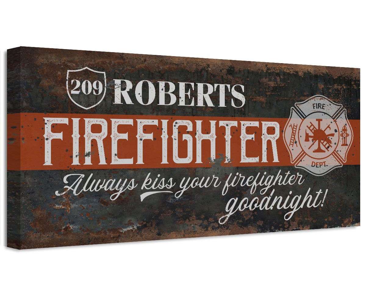 Personalized - Firefighter - Canvas | Lone Star Art.