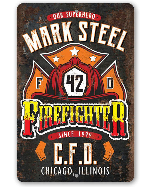 Personalized - Firefighter - Metal Sign | Lone Star Art.