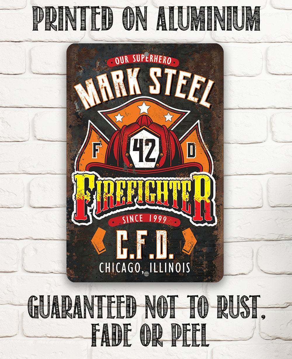 Personalized - Firefighter - Metal Sign | Lone Star Art.