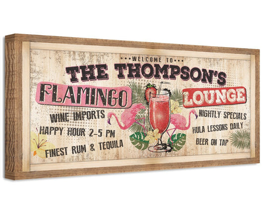 Personalized - Flamingo Lounge - Canvas | Lone Star Art.