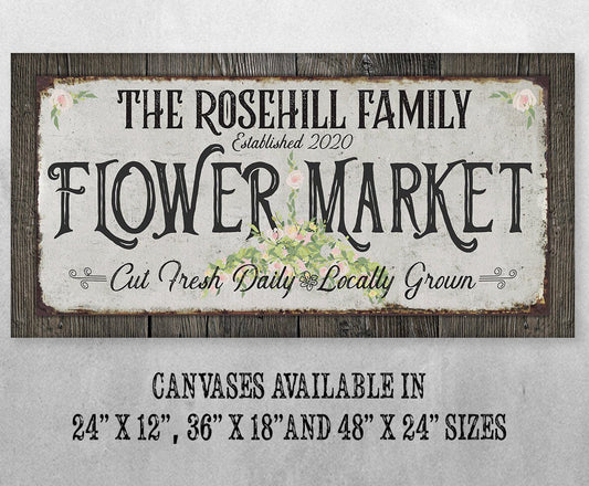 Personalized - Flower Market - Canvas | Lone Star Art.