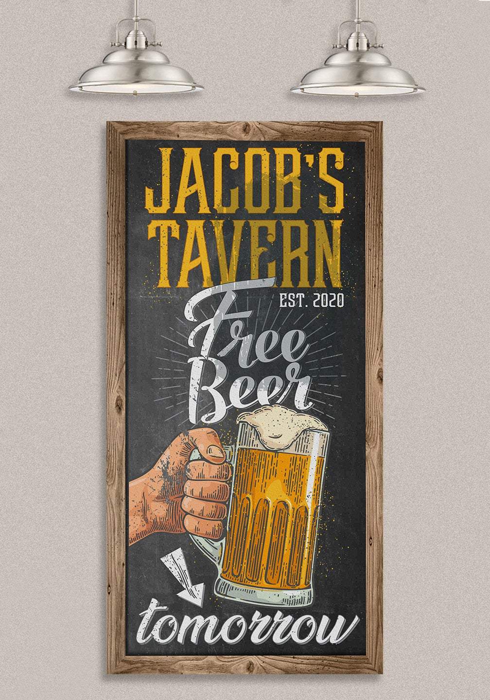 Personalized - Free Beer Tomorrow - Canvas | Lone Star Art.