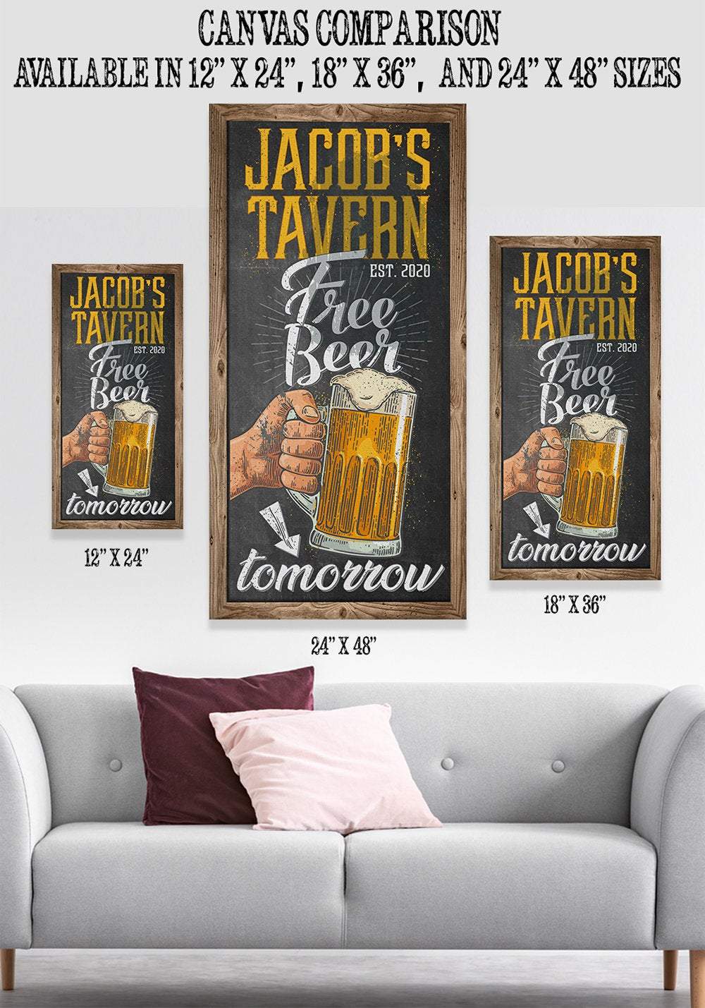 Personalized - Free Beer Tomorrow - Canvas | Lone Star Art.