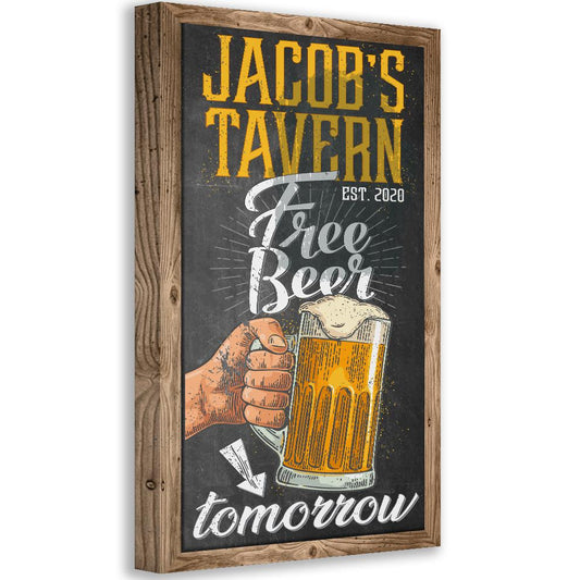 Personalized - Free Beer Tomorrow - Canvas | Lone Star Art.