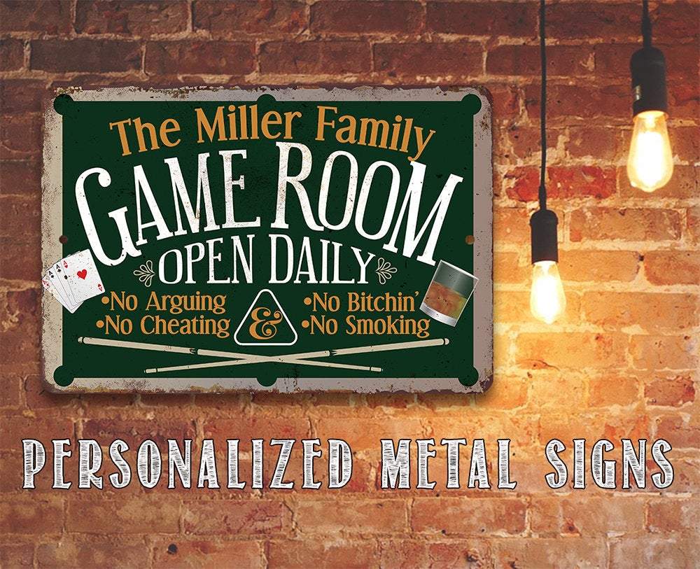 Game Rental Sign Personalized - Game Room - Metal Sign | Lone Star Art.