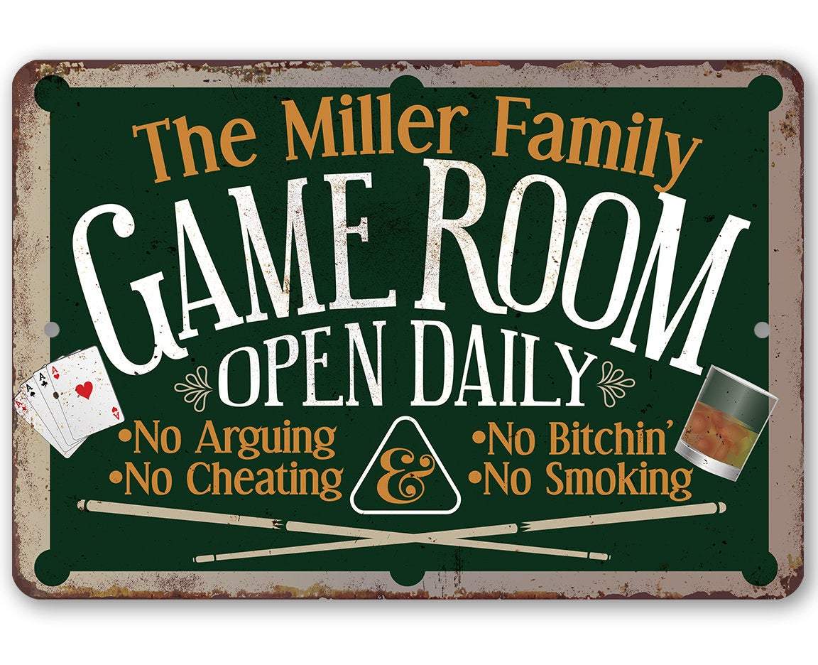Game Rental Sign Personalized - Game Room - Metal Sign | Lone Star Art.