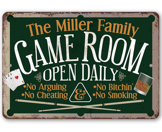 Personalized - Game Room - Metal Sign | Lone Star Art.