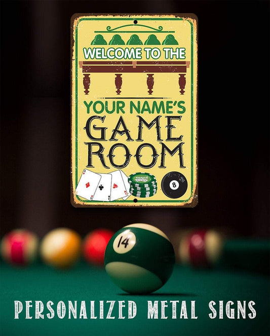 Personalized - Game Room Play Nice - Metal Sign | Lone Star Art.