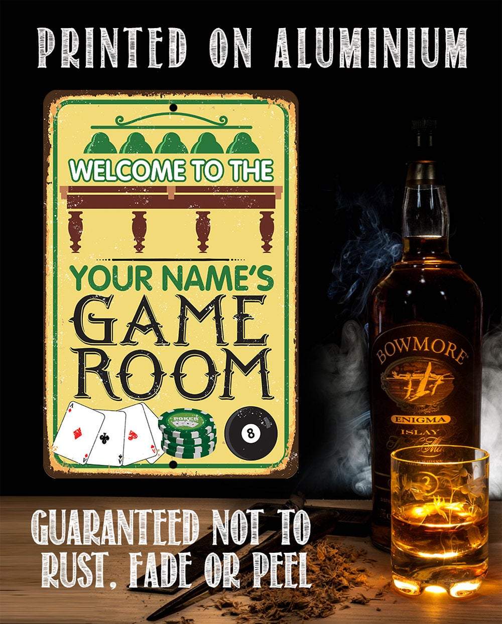 Personalized - Game Room Play Nice - Metal Sign | Lone Star Art.