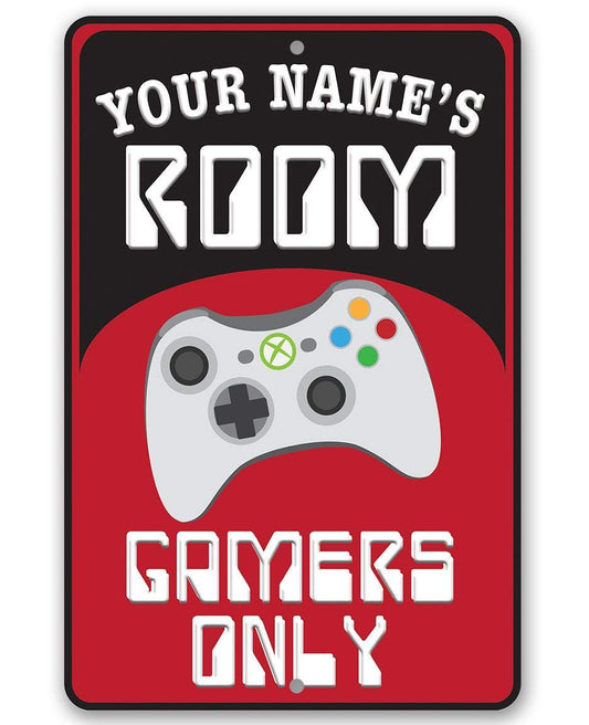 Personalized - Gamers Only - Red - Metal Sign | Lone Star Art.