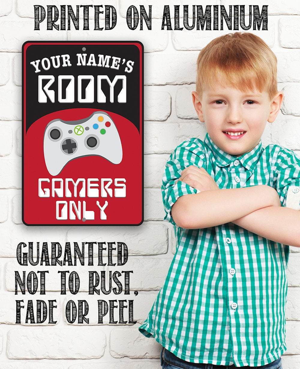 Personalized - Gamers Only - Red - Metal Sign | Lone Star Art.