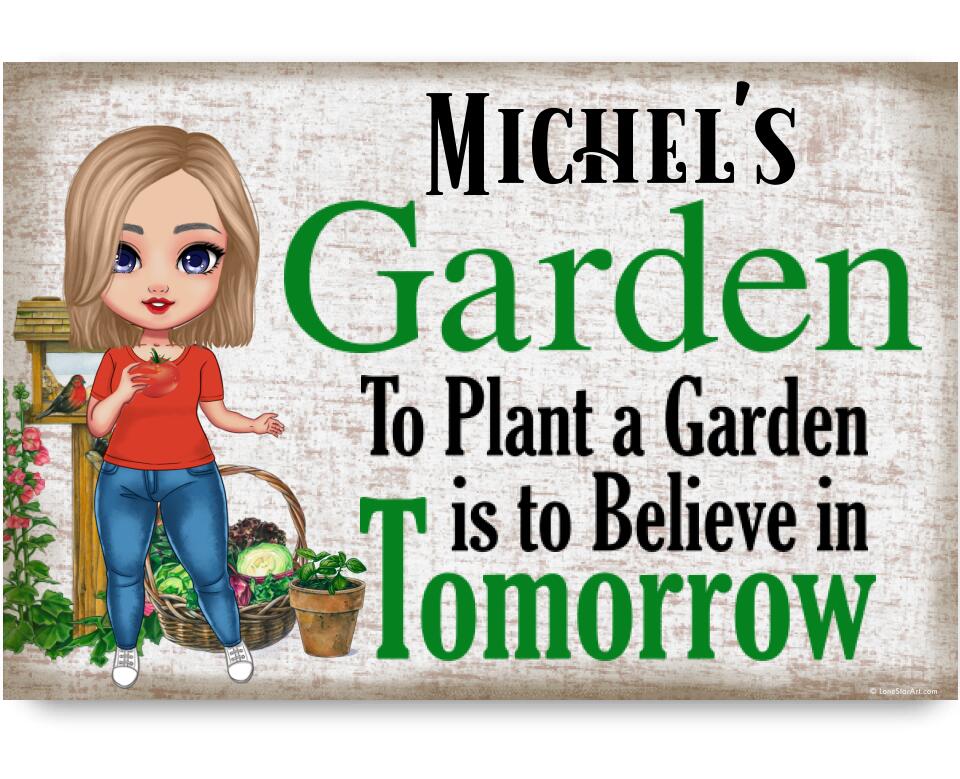 Personalized Garden Sign Customizer TeeInBlue Metal Sign Landscape Metal 8x12