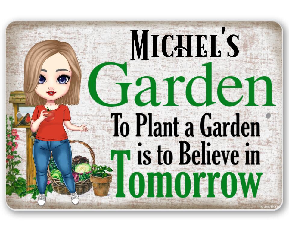 Personalized Garden Sign Customizer TeeInBlue Metal Sign Landscape Metal 8x12