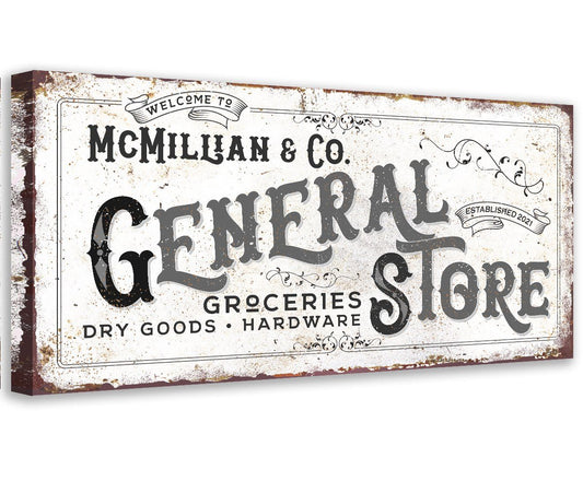 Personalized - General Store - Canvas | Lone Star Art.