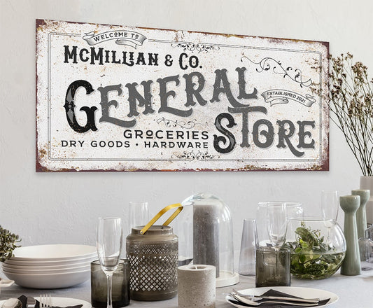 Personalized - General Store - Canvas | Lone Star Art.