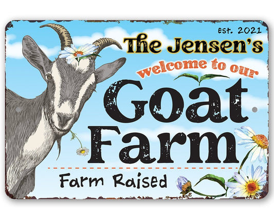 Personalized - Goat Farm - Metal Sign | Lone Star Art.