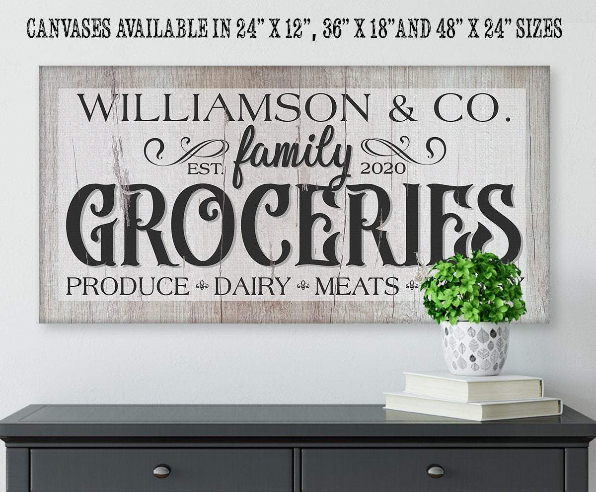 Personalized - Groceries - Canvas | Lone Star Art.