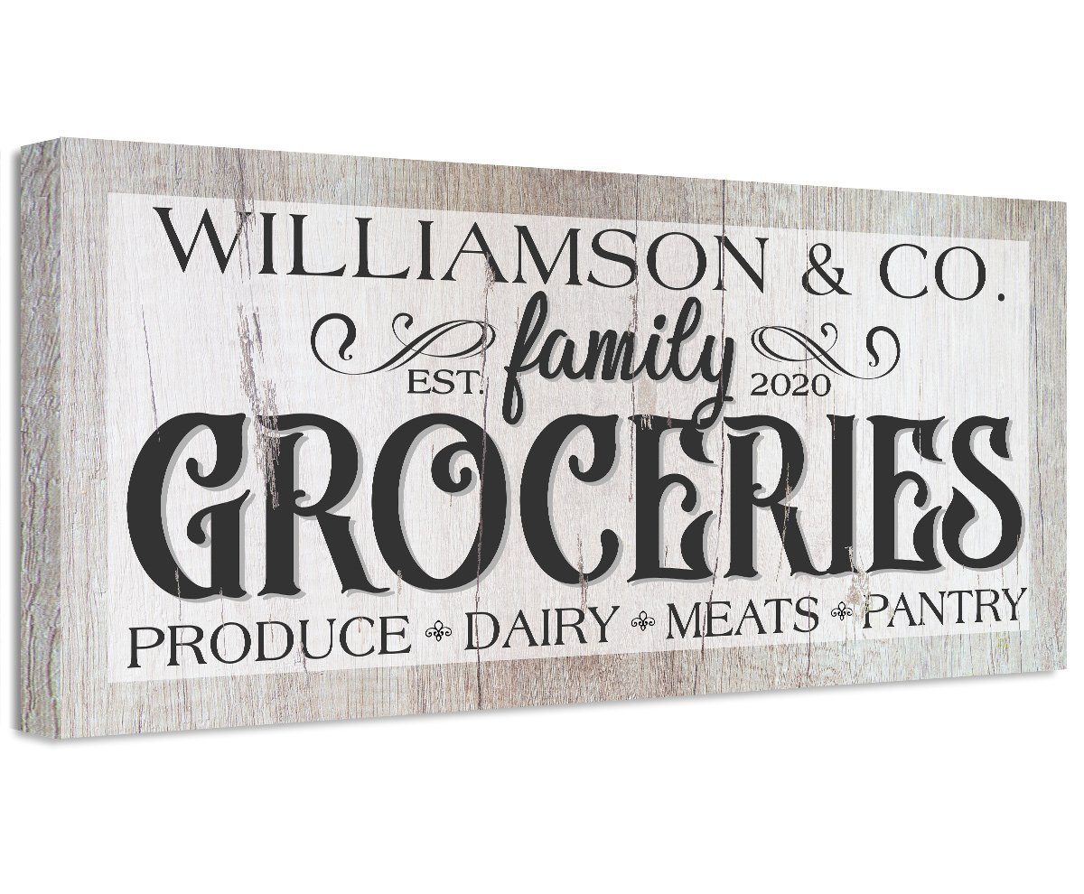 Personalized - Groceries - Canvas | Lone Star Art.