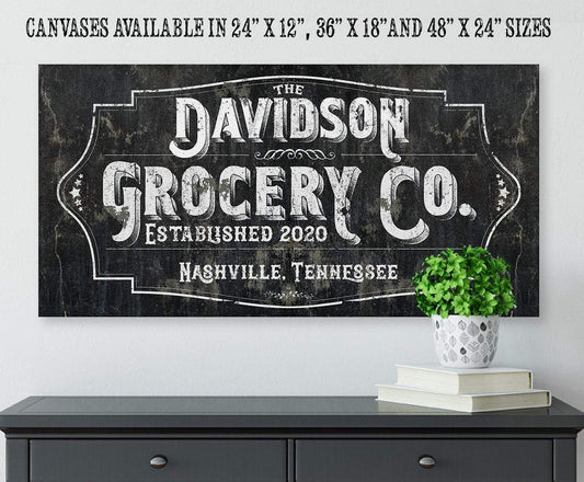 Personalized - Grocery Co - Canvas | Lone Star Art.