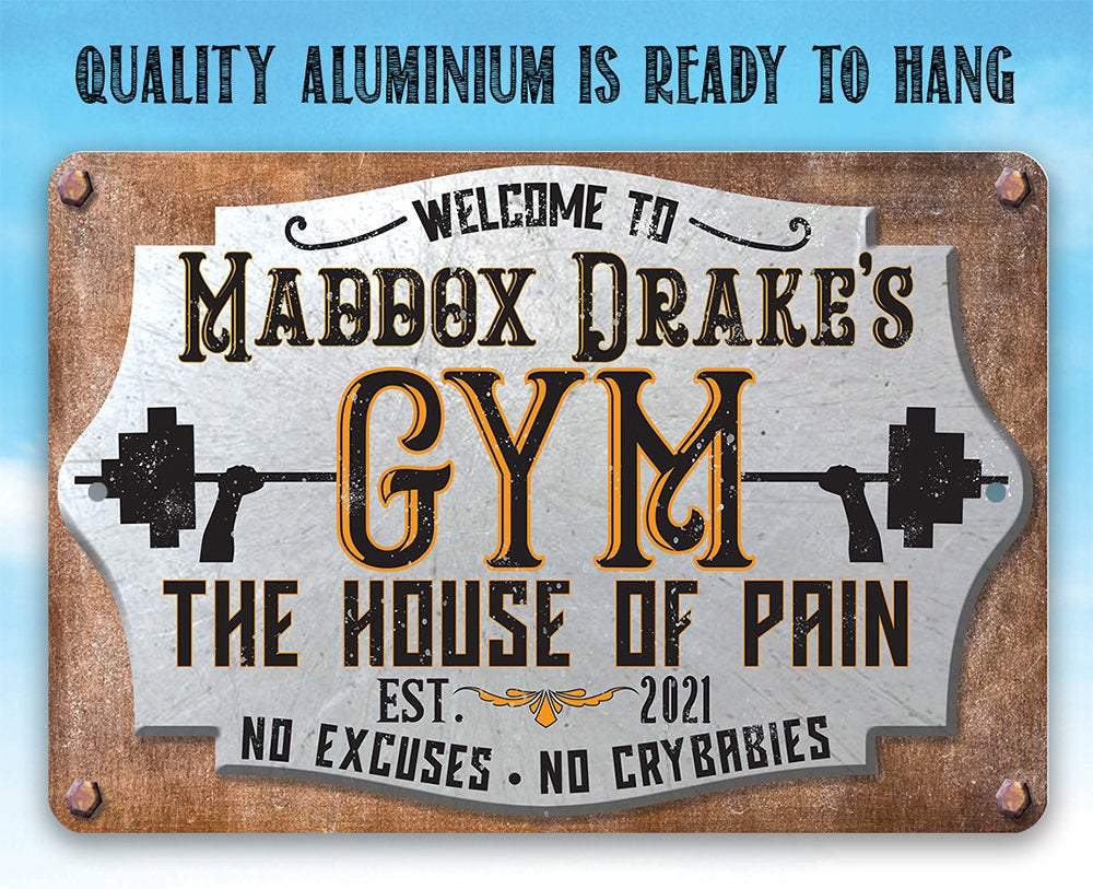 Personalized - Gym House of Pain - Metal Sign | Lone Star Art.