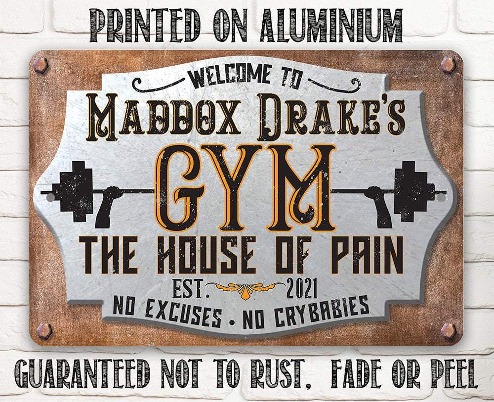 Personalized - Gym House of Pain - Metal Sign | Lone Star Art.
