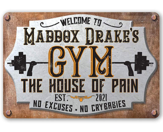 Personalized - Gym House of Pain - Metal Sign | Lone Star Art.