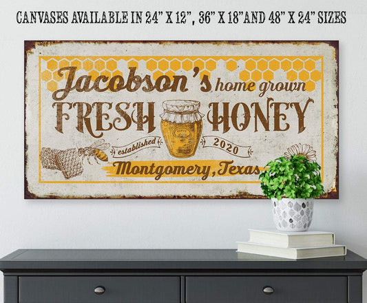Personalized - Home Grown Honey - Canvas | Lone Star Art.