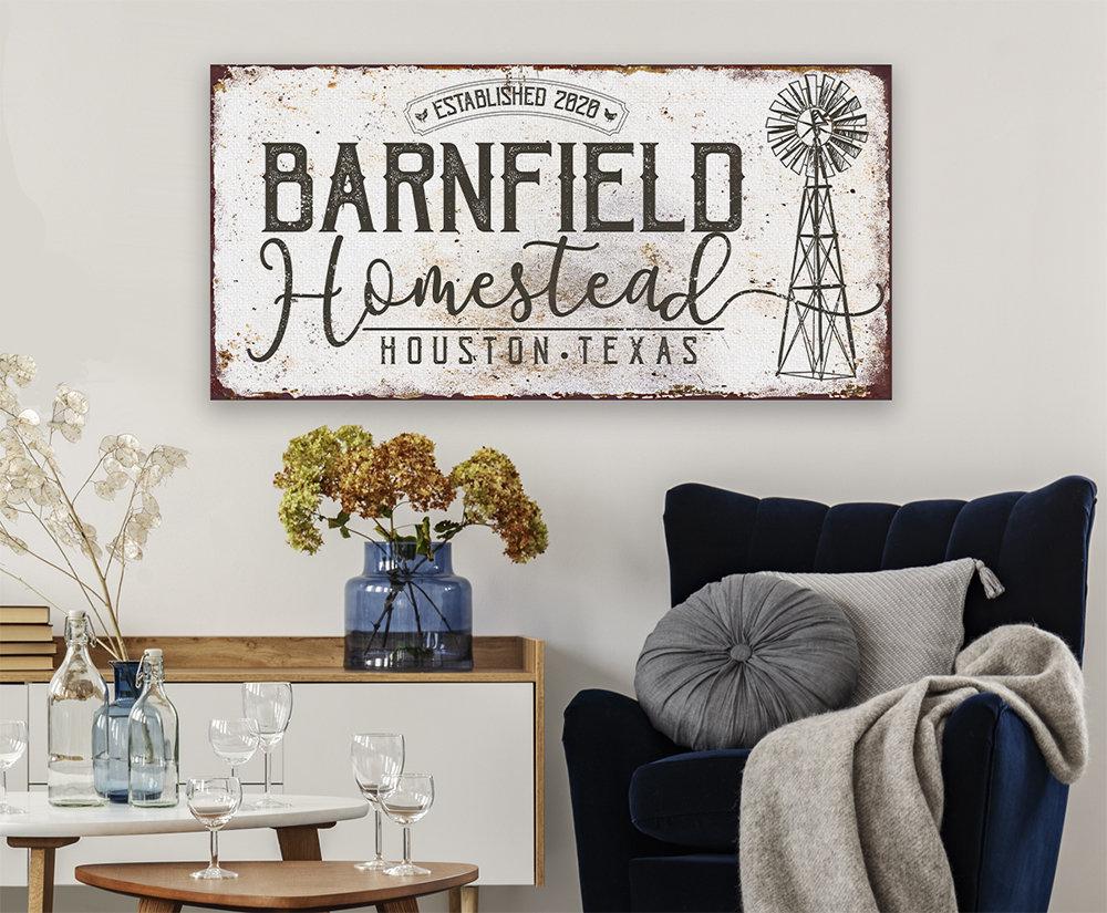Personalized - Homestead Windmill - Canvas | Lone Star Art.