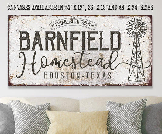 Personalized - Homestead Windmill - Canvas | Lone Star Art.
