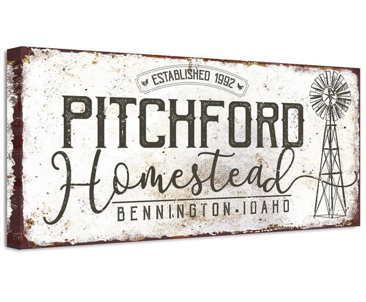 Personalized - Homestead Windmill - Canvas | Lone Star Art.