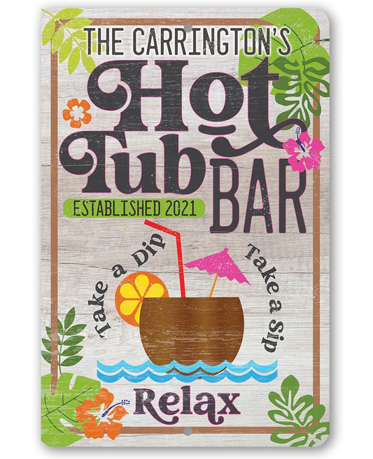 Personalized - Hot Tub Bar - Metal Sign | Lone Star Art.