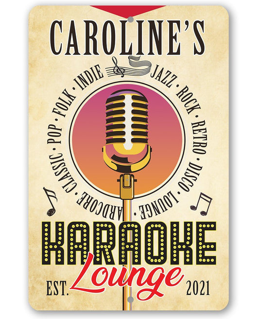 Personalized - Karaoke Lounge - Metal Sign | Lone Star Art.