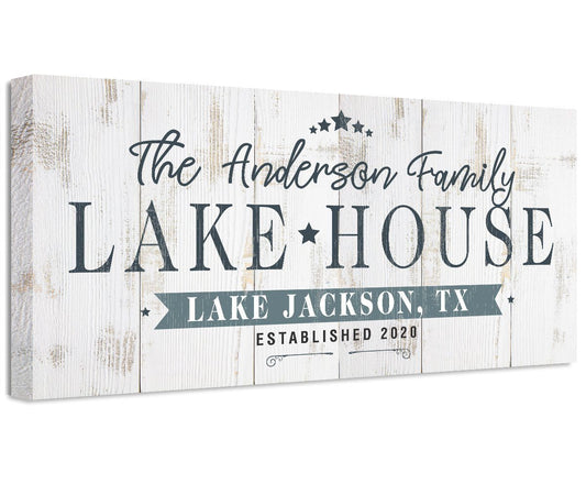Personalized - Lake House - Canvas | Lone Star Art.
