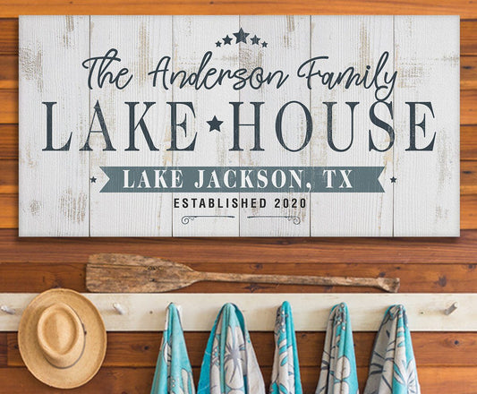Personalized - Lake House - Canvas | Lone Star Art.